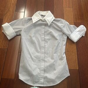 Anne Fontaine Cotton Striped Button Up
